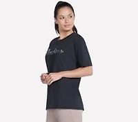 Script Diamond Studded Short Sleeve Tee