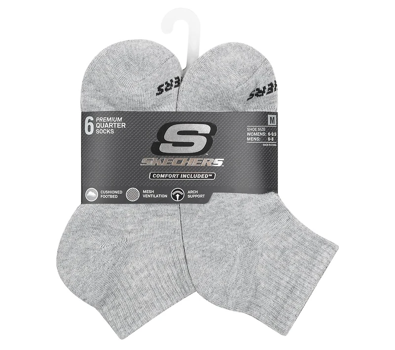 6 Pack Core Quarter Medium Socks
