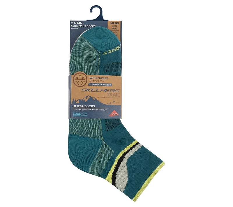 2 Pack Men's Quarter Trail Socks