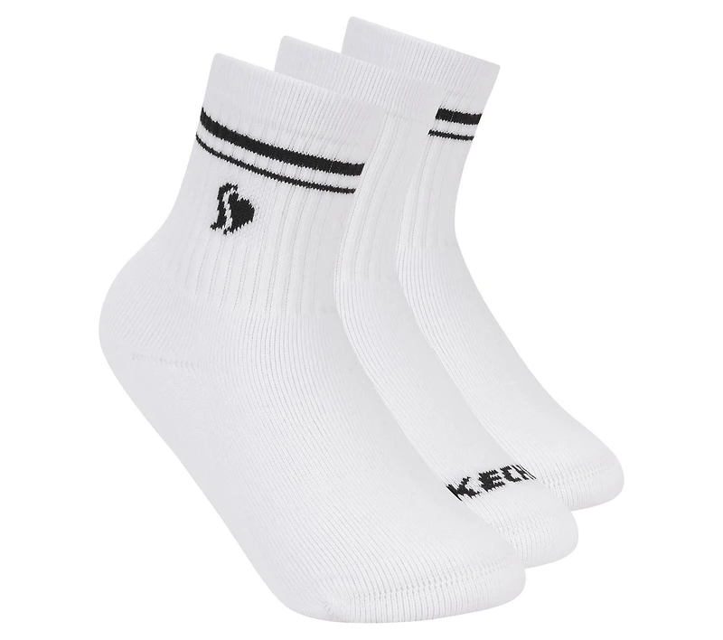 3 Pack Girls' Low Crew Ribbed Socks