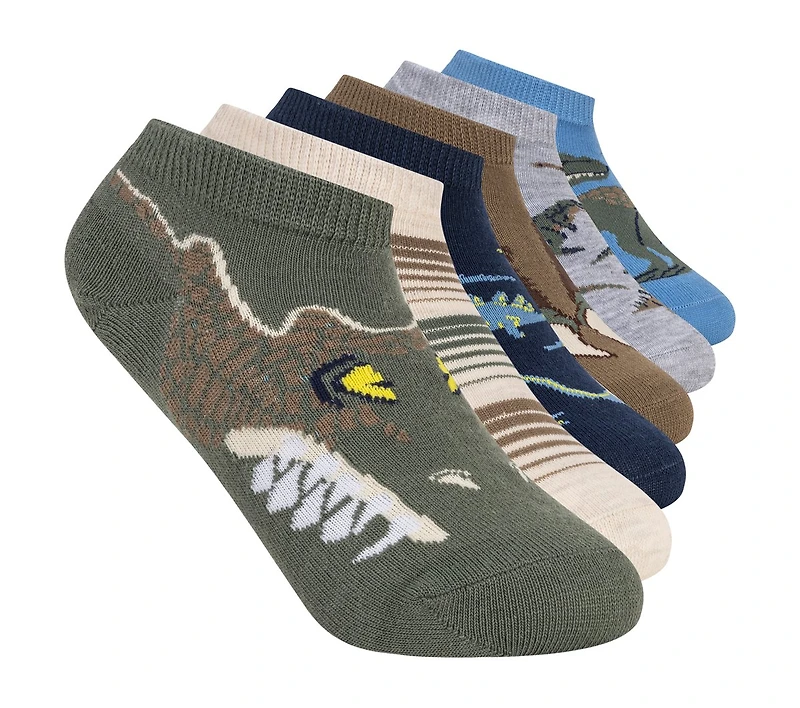 6 Pack Boys' Dino Socks