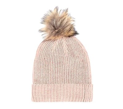 Marled Purl Beanie Hat