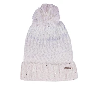 Slub Knit Ivory Pom-Pom Beanie