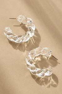 Large Glass Rope Hoop Earrings