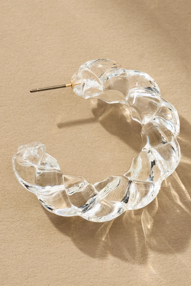 Large Glass Rope Hoop Earrings