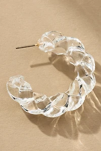 Large Glass Rope Hoop Earrings