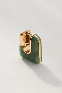 Geo Stone Huggie Hoop Earrings