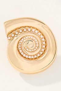 Crystal Swirl Shell Post Earrings