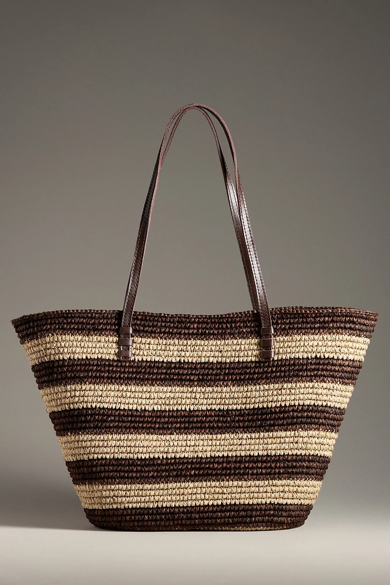 Bembien Bieno Striped Raffia Tote Bag 