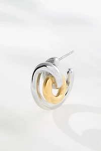 Mixed Metal Circle Hoop Earrings