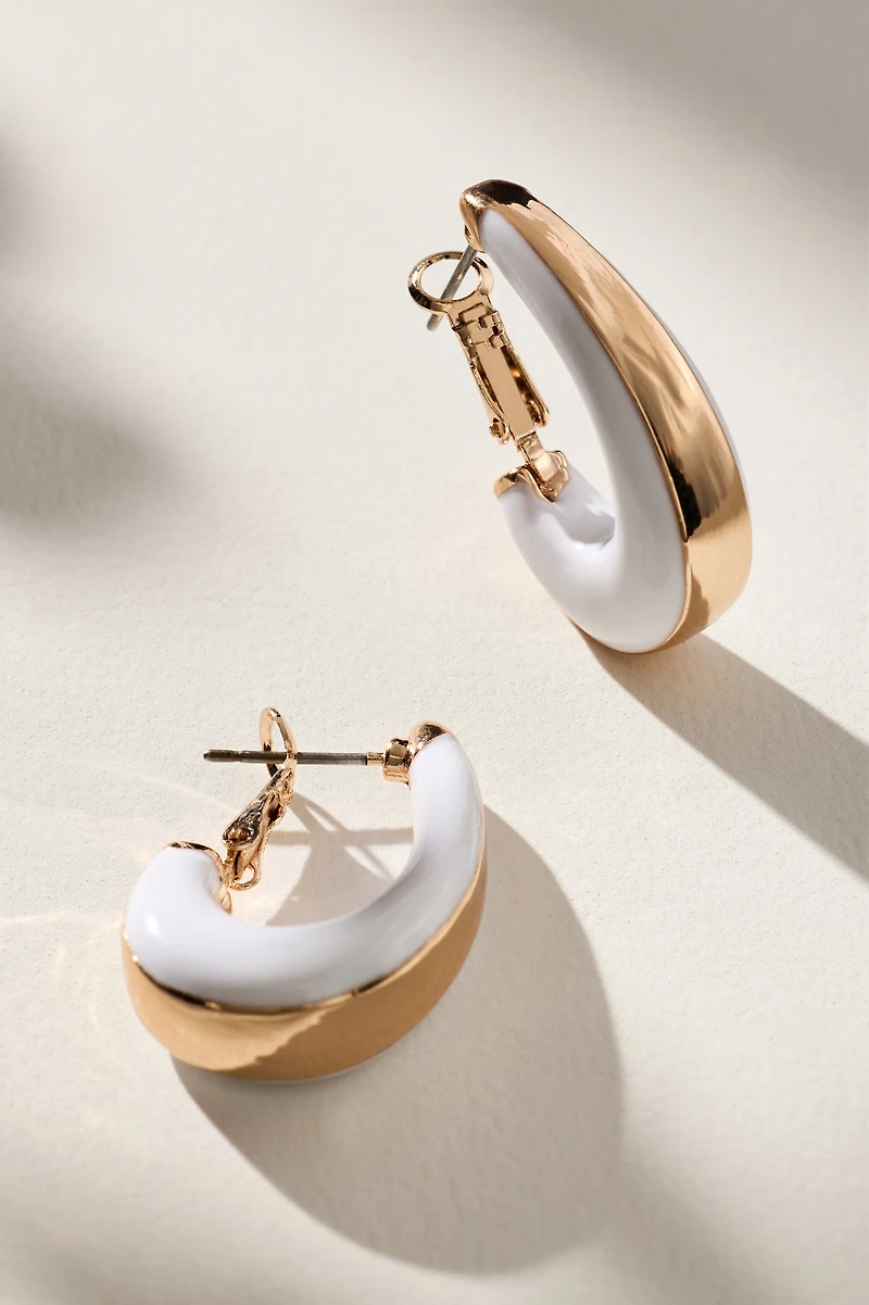 Round Resin Huggie Hoop Earrings