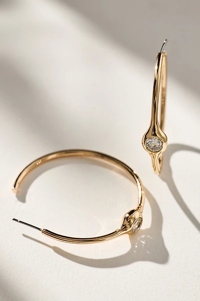 Crystal-Dotted Hoop Earrings