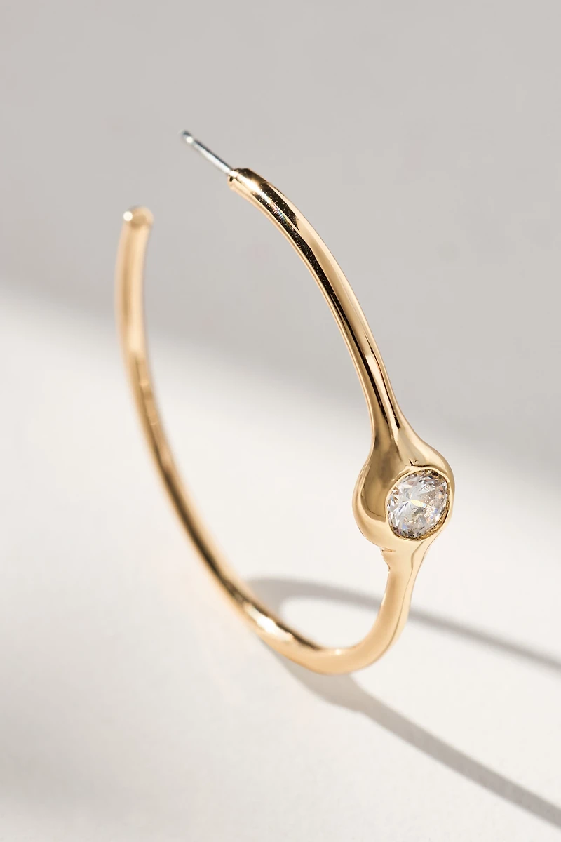 Crystal-Dotted Hoop Earrings