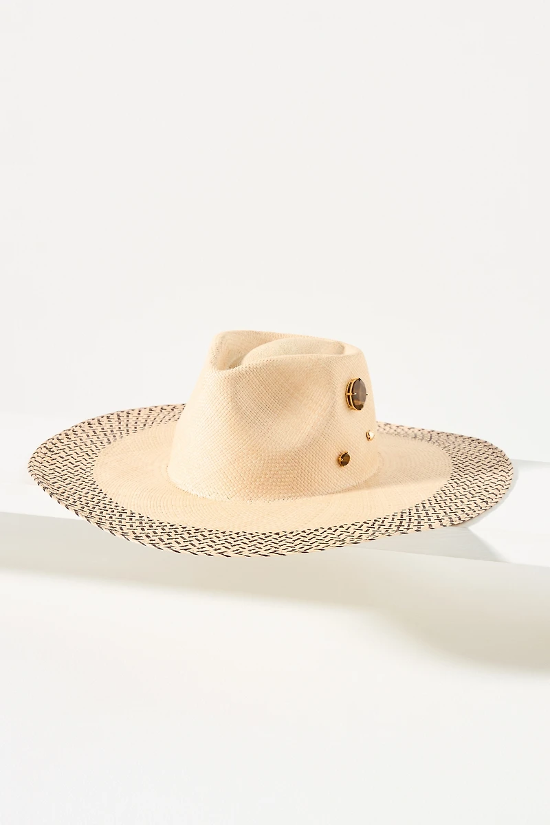 Van Palma Georgia Straw Wide-Brim Rancher