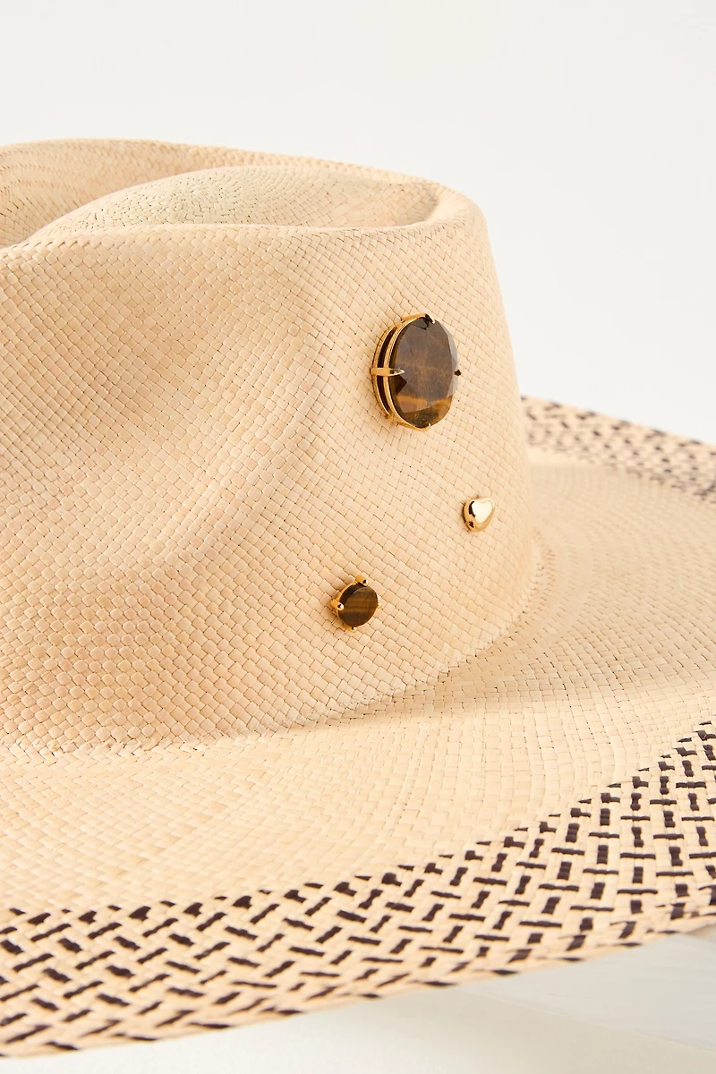 Van Palma Georgia Straw Wide-Brim Rancher
