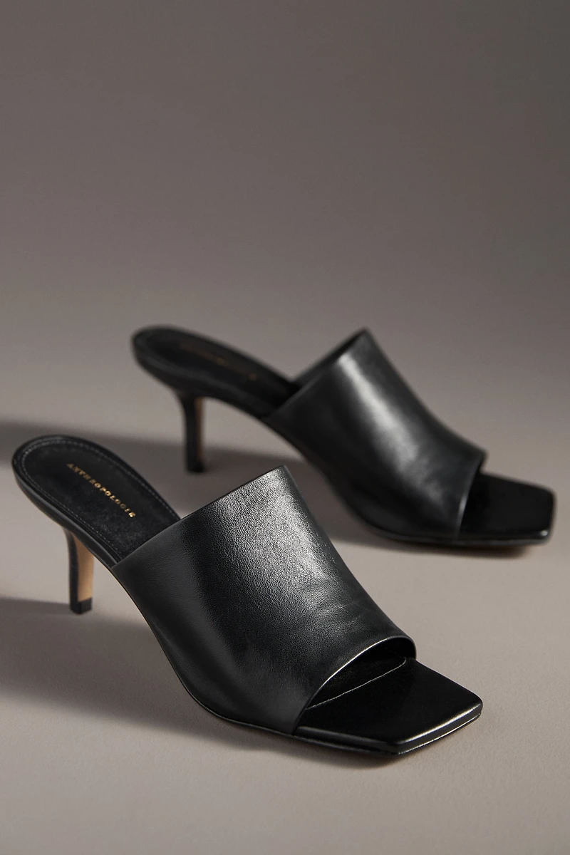 By Anthropologie Square-Toe Heeled Mules