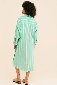 Striped Midi Shirt Dress