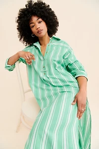Striped Midi Shirt Dress