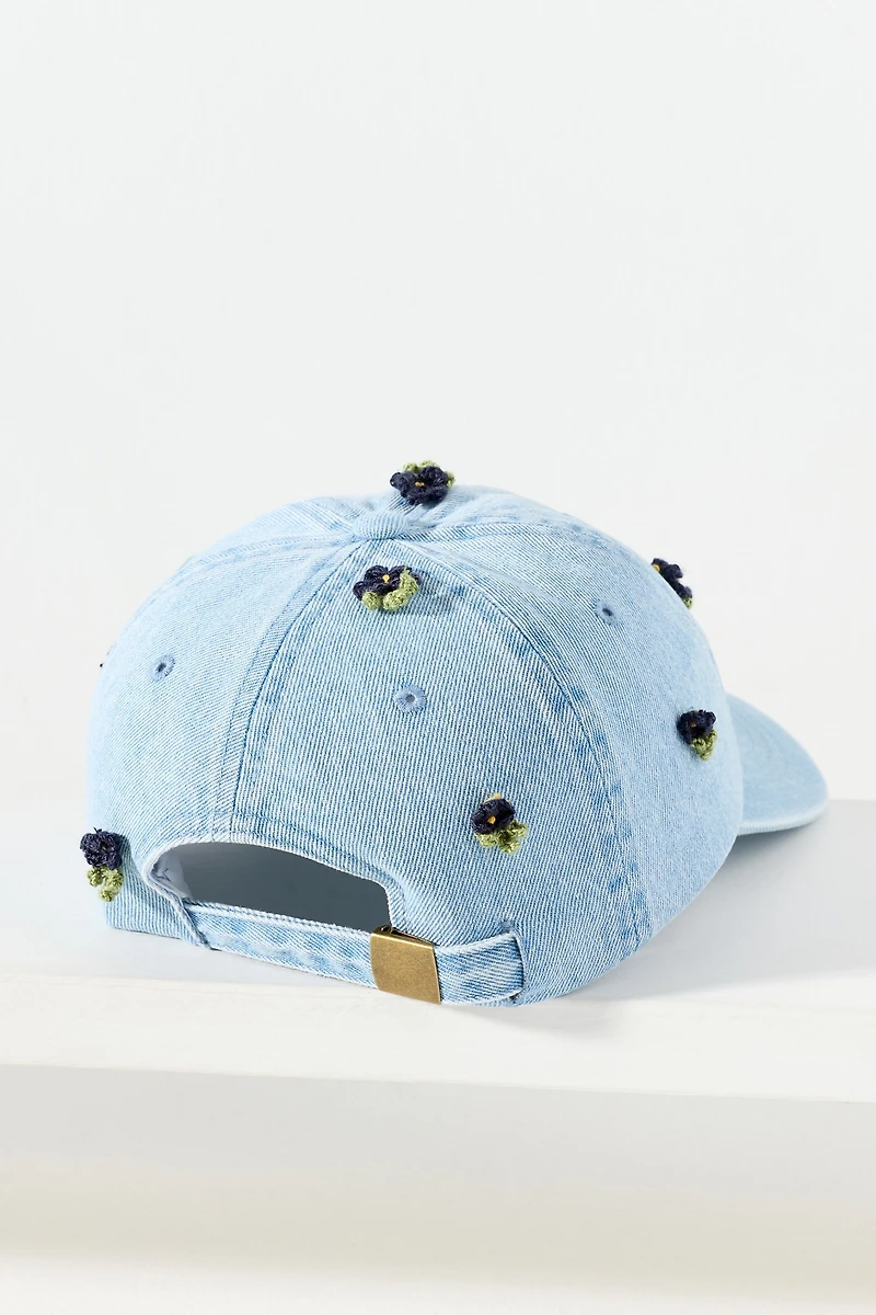 Clare V. Floral Appliqué Baseball hat