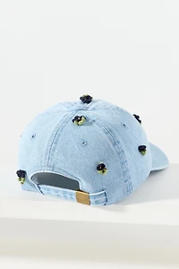 Clare V. Floral Appliqué Baseball hat