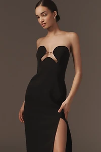 Liv Foster Madison Strapless Embellished Crepe Maxi Dress