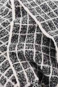 Varley Lindsey Fringe Check Knit Scarf