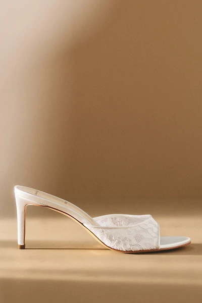 Black Suede Studio Celeste Mesh Mule Heels