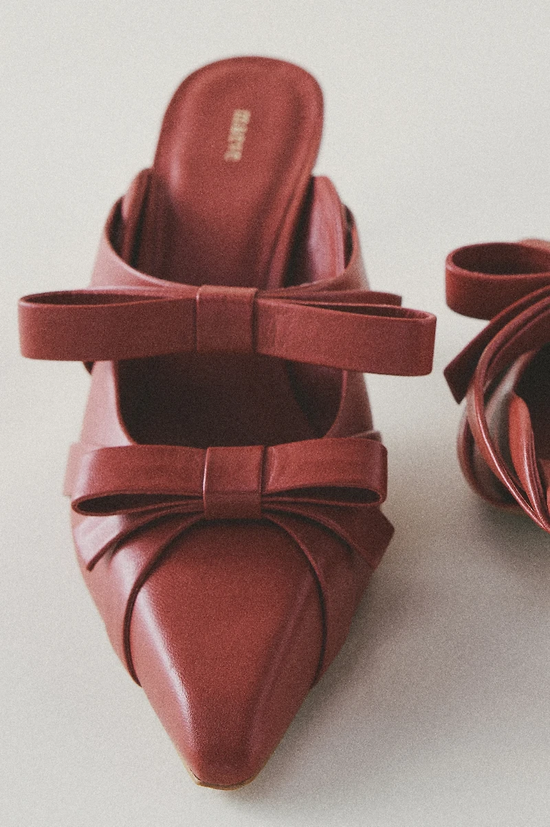 Maeve Double Bow Heeled Mules