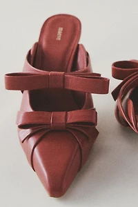 Maeve Double Bow Heeled Mules
