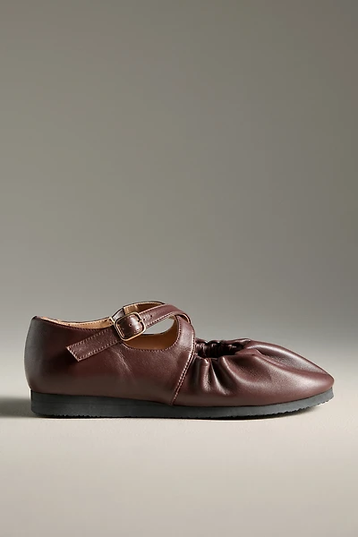 Naguisa Bec Cross-Strap Mary Jane Flats
