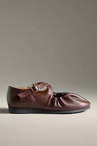 Naguisa Bec Cross-Strap Mary Jane Flats