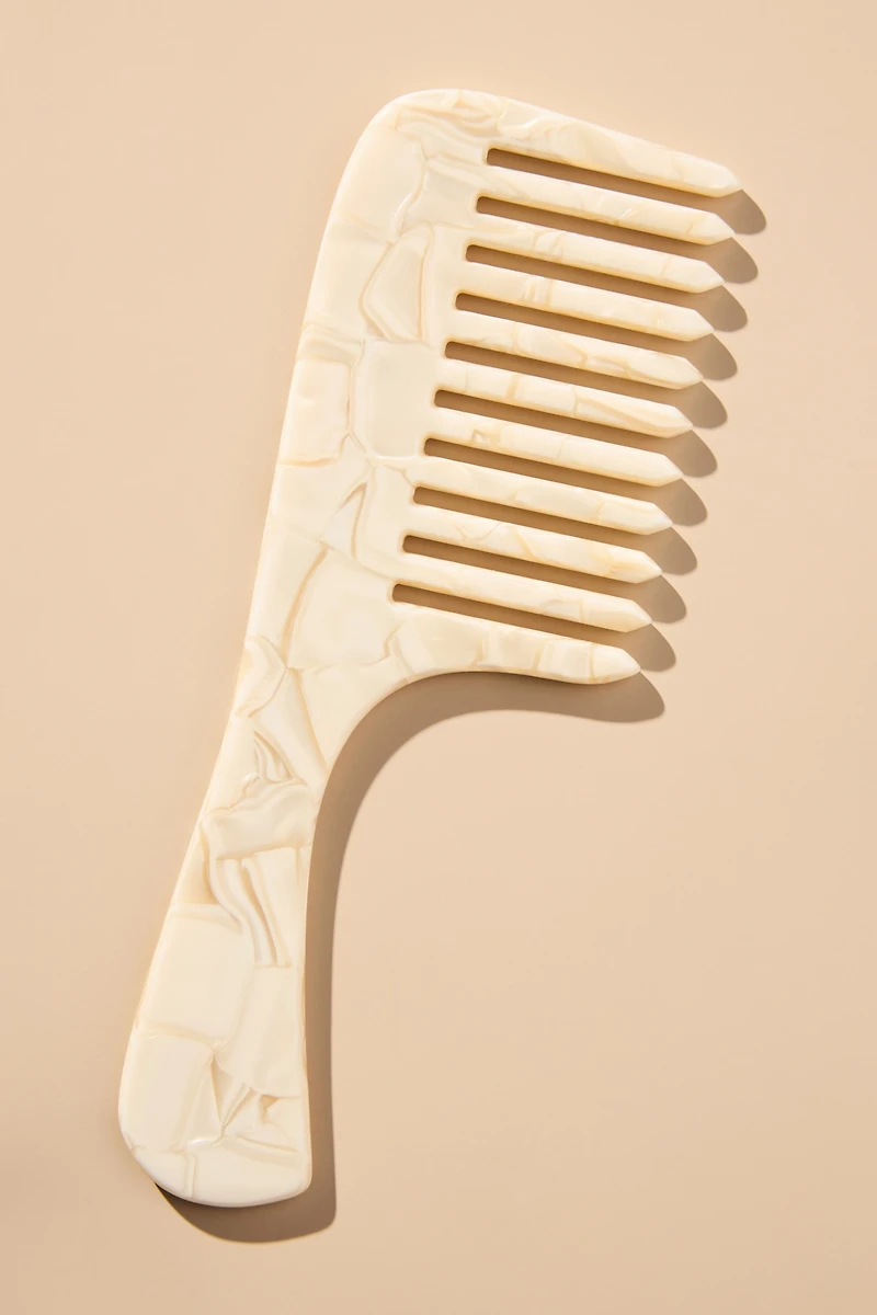 Solar Eclipse Wide-Tooth Handle Acetate Hair Comb