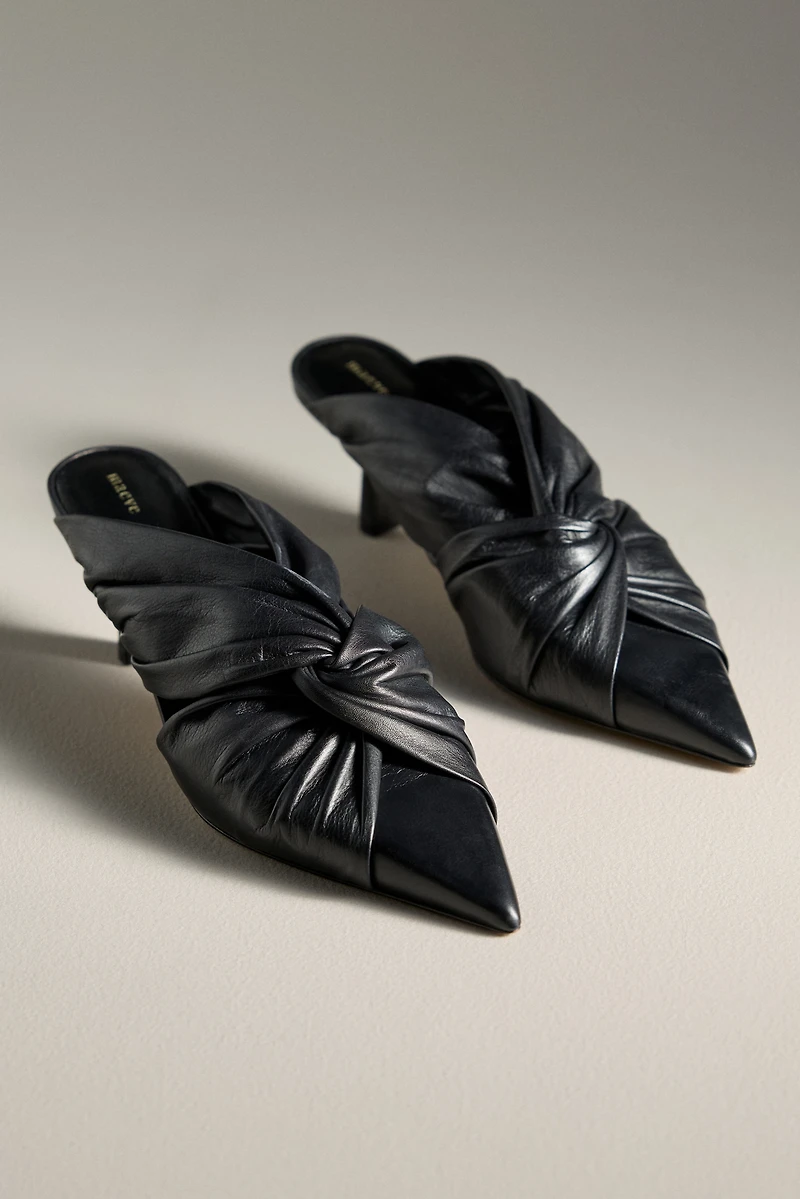 Maeve Twist-Strap Mule Heels