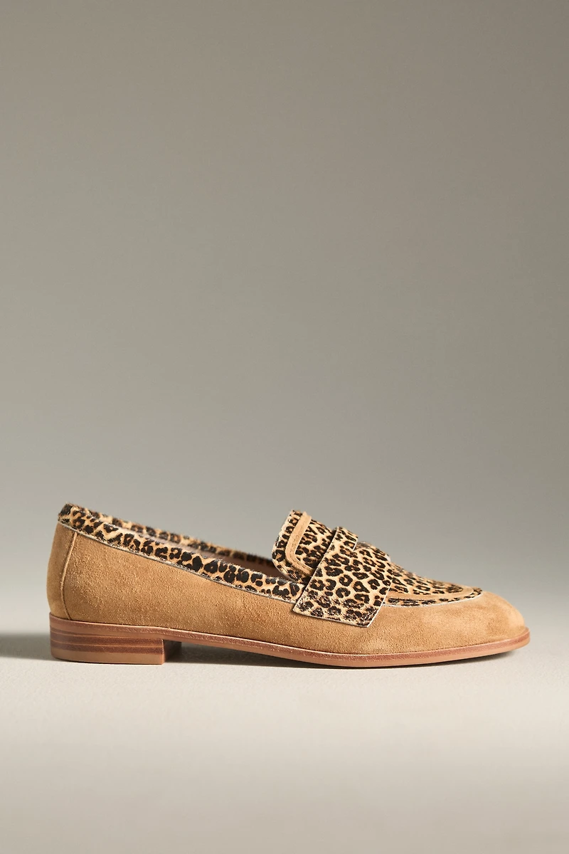 Cecelia New York Kali Suede Leopard-Print Loafers
