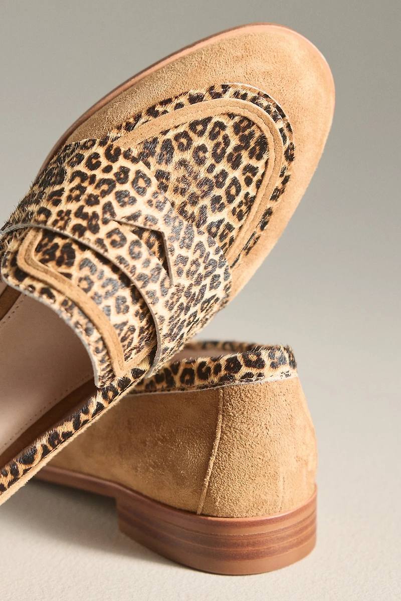 Cecelia New York Kali Suede Leopard-Print Loafers