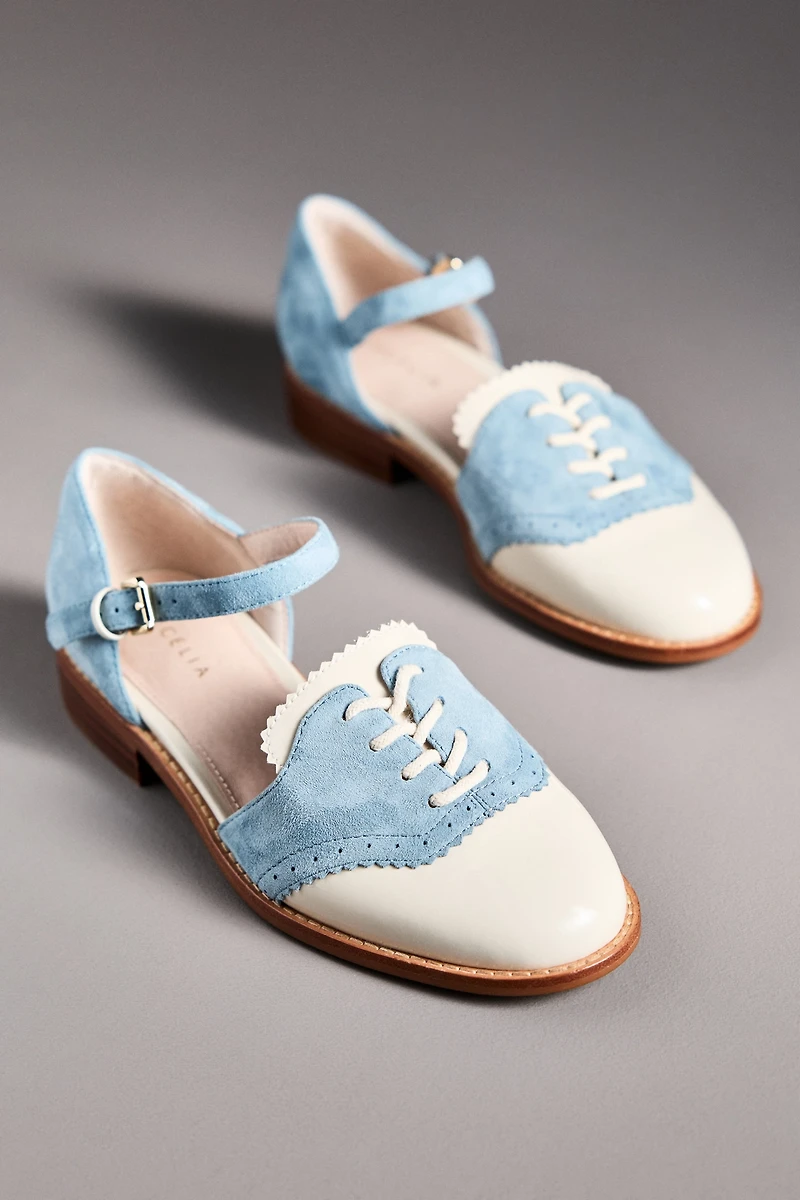 Cecelia New York Lemon Ankle-Strap Flats