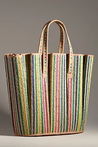 Lorna Murray Pleated Tropez Raffia Tote