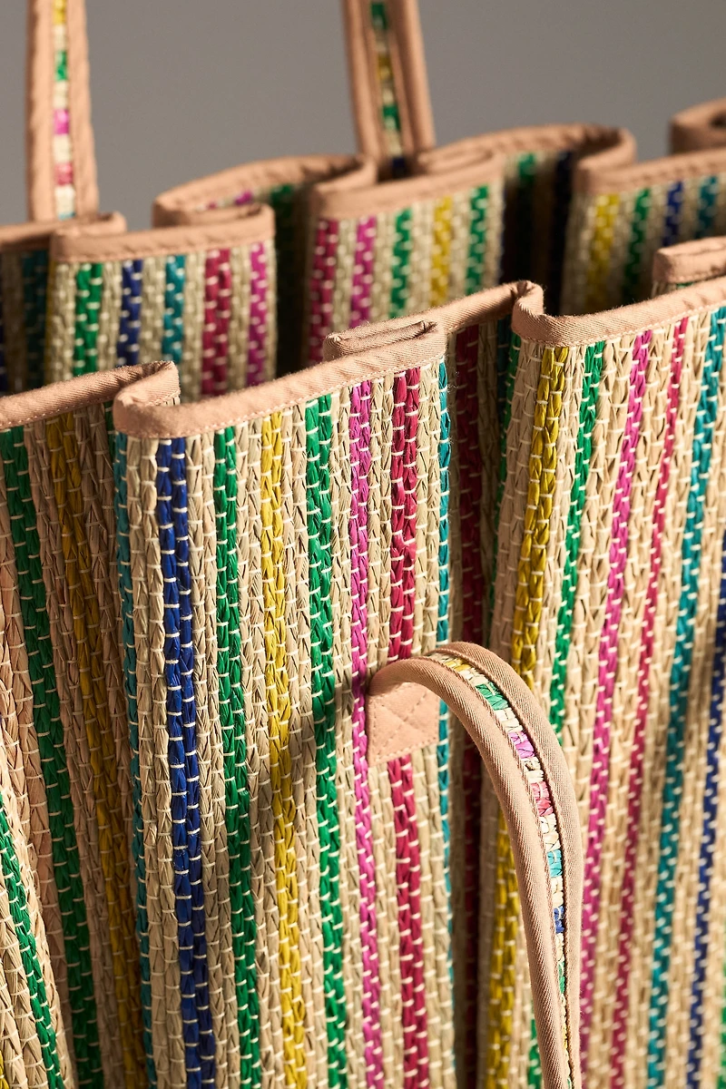 Lorna Murray Pleated Tropez Raffia Tote