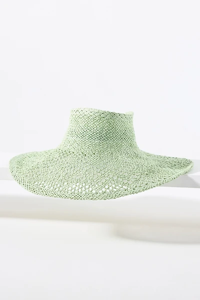 Cutwork Adjustable Straw Wide-Brim Visor