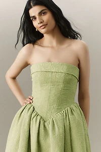 BHLDN Jacquard Strapless Basque-Waist Corset Fit & Flare Wedding Gown