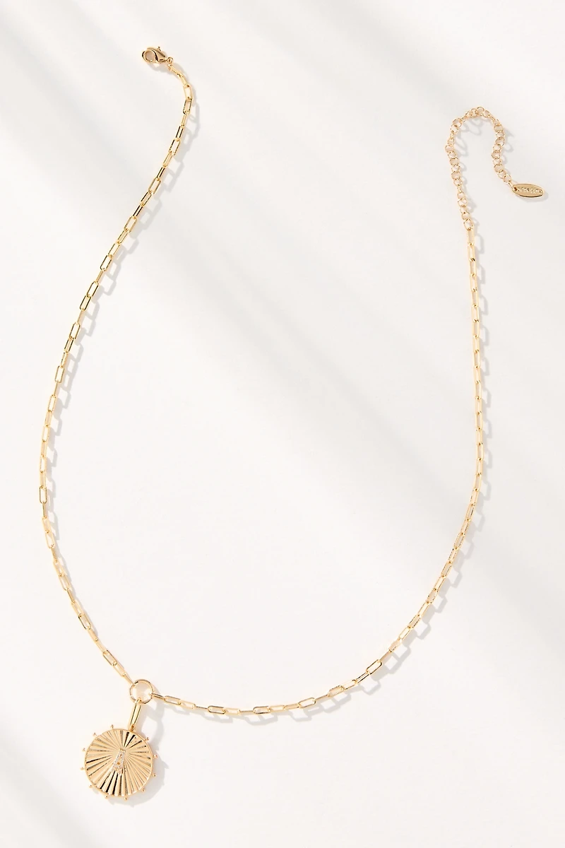 Monogram Circle Pendant Necklace