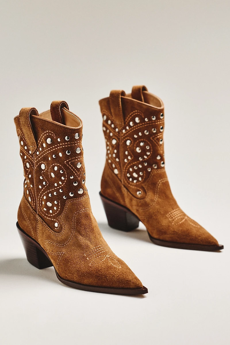 By Anthropologie Studded Western Boots