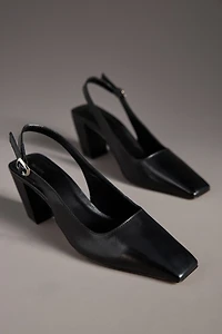 Maeve Snip-Toe Slingback Block Heels