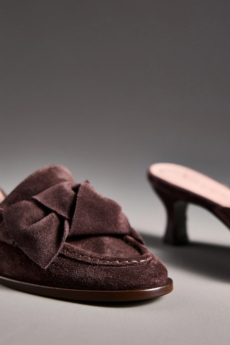 Vicenza Kitten-Heel Loafer Mules