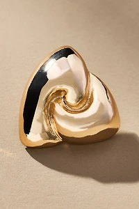 Puffed Wavy Triangle Post Earrings