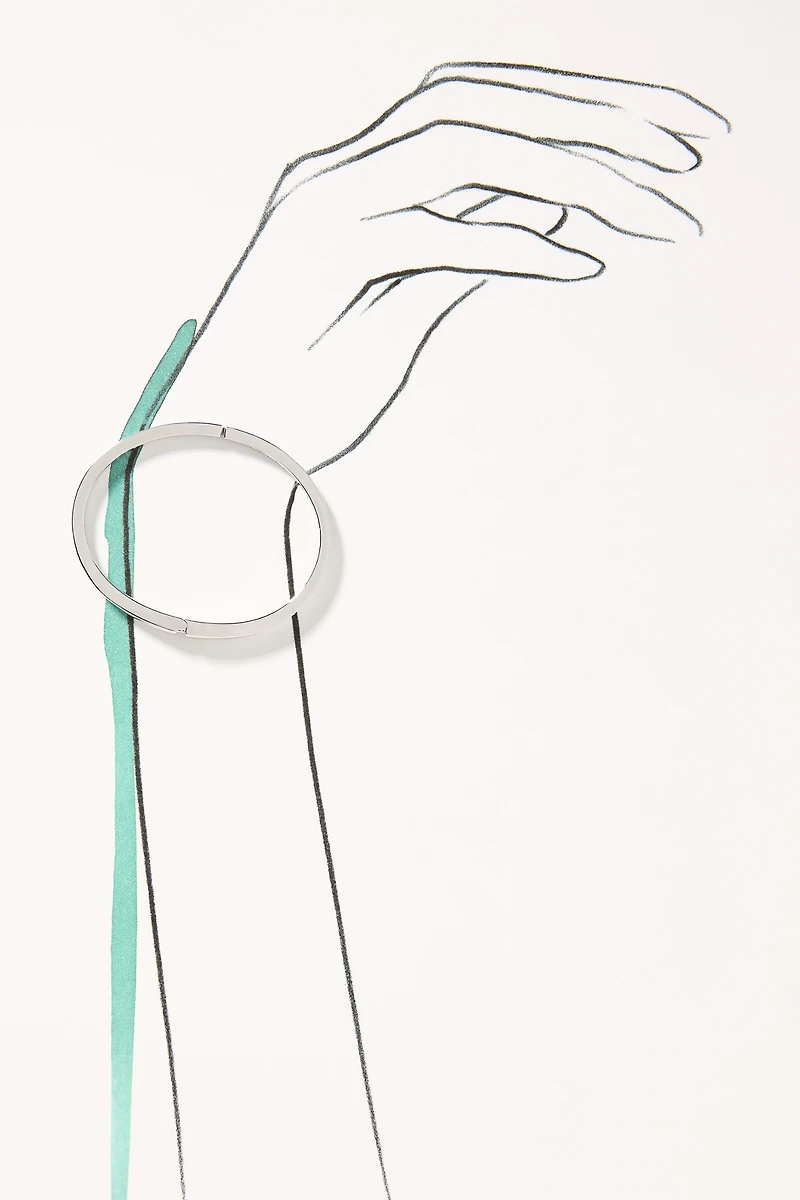 NADRI Half Pavé Crystal Hinged Oval Bangle Bracelet