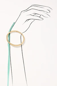 NADRI Half Pavé Crystal Hinged Oval Bangle Bracelet