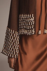 Ollari Shell-Embellished Cardigan Sweater