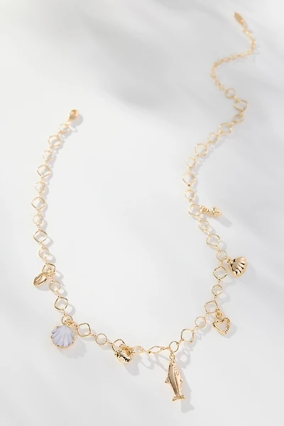 Nautical Charm Cluster Necklace
