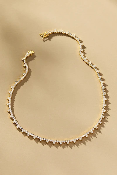 Crystal Cluster Tennis Necklace